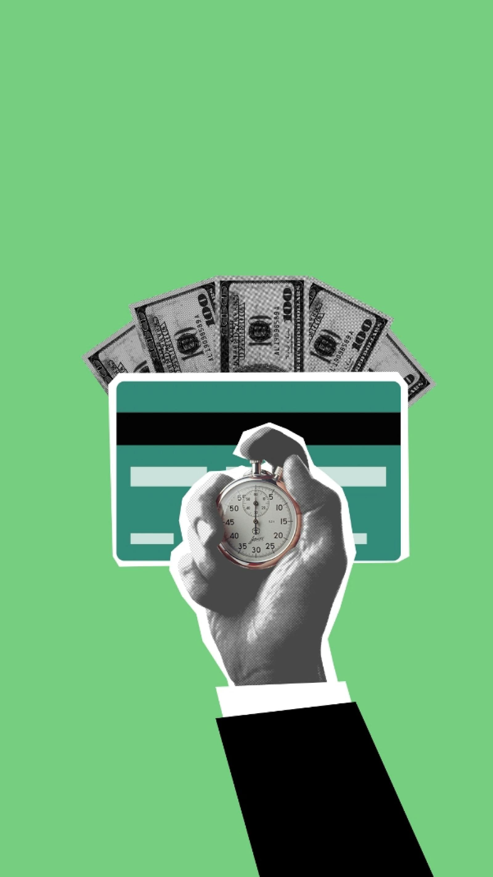 Stopwatch over cash illustrating time and cost saved by automating data entry